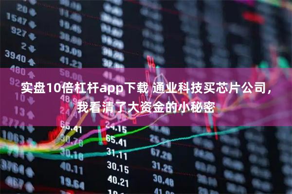 实盘10倍杠杆app下载 通业科技买芯片公司，我看清了大资金的小秘密
