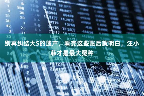 别再纠结大S的遗产,看完这些账后就明白,汪小菲才是最大冤种